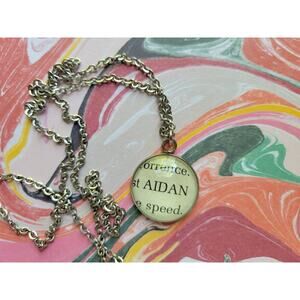 Aidan 20mm pendant necklace made with The Illuminae Files book pages